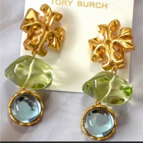 Tory Burch Roxanne clear blue and green stones Ring - Picture 6 of 6